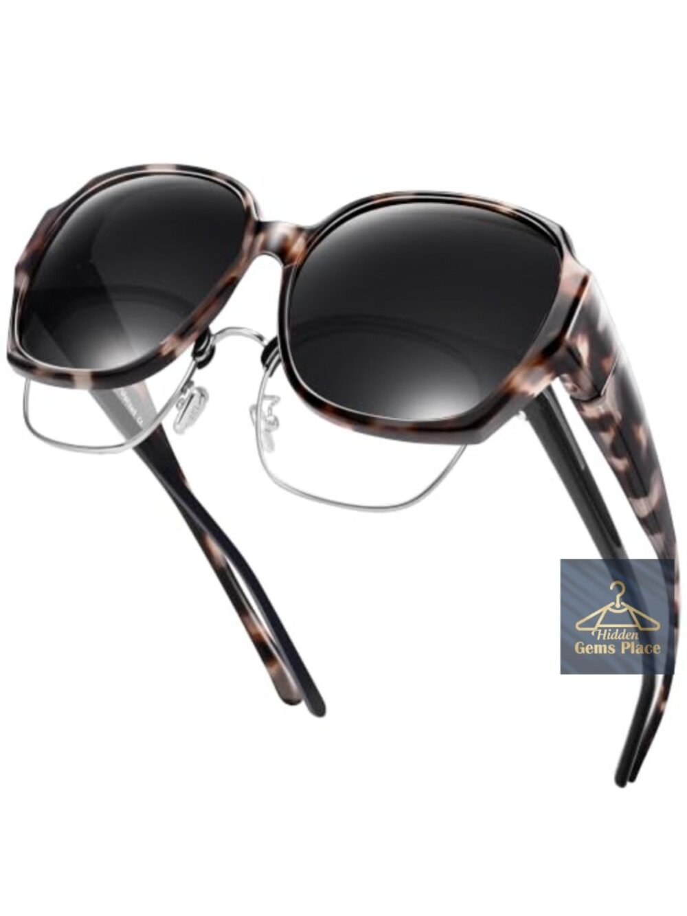 Polarized Sunglasses Fit Over Glasses UV400 Extra Large Square Women